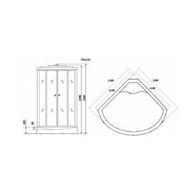 

Душевая кабина NG-7012-01, 120х120х220 см, поддон 16 см, полосатое стекло
