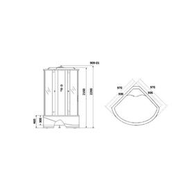 

Душевая кабина NG-909-01, 100х100х220 см, поддон 46 см, тонированное стекло