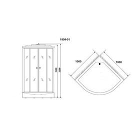 

Душевая кабина NG-1909-01, 100х100х220 см, поддон 48 см, тонированное стекло