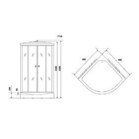 

Душевая кабина NG-7715G, 90x90х215 см, низкий поддон, стенки золото