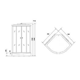 

Душевая кабина NG-7715W, 90x90х215 см, низкий поддон, стенки белые