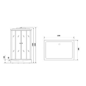 

Душевая кабина NG-7711WL, 90x120х215 см,низкий поддон, стенки белые