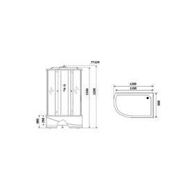 

Душевая кабина NG-7712GR, 80x120х215 см, высокий поддон, стенки золото