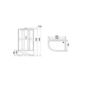 

Душевая кабина NG-7712WR, 80x120х215 см, высокий поддон, стенки белые