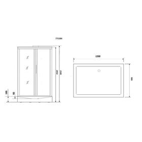 

Душевая кабина NG-7711GBK, 90x120х210 см, низкий поддон, стенки золото, без крыши