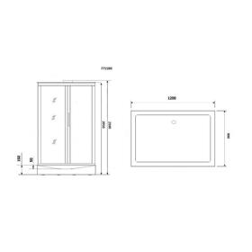 

Душевая кабина NG-7711WBK, 90x120х210 см, низкий поддон, стенки белые, без крыши