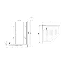

Душевая кабина NG-7799GBK, 90x90х210 см, низкий поддон, стенки золото, без крыши