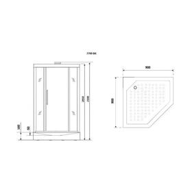 

Душевая кабина NG-7799WBK, 90x90х210 см, низкий поддон, стенки белые, без крыши