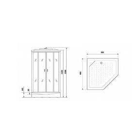 

Душевая кабина NG- 6001-01GD, 90х90х220 см, низкий поддон 16 см, стекло прозрачное