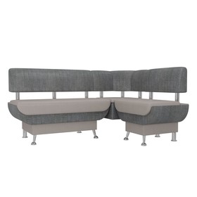 Кухонный угловой диван «Альфа», рогожка, цвет бежевый / серый