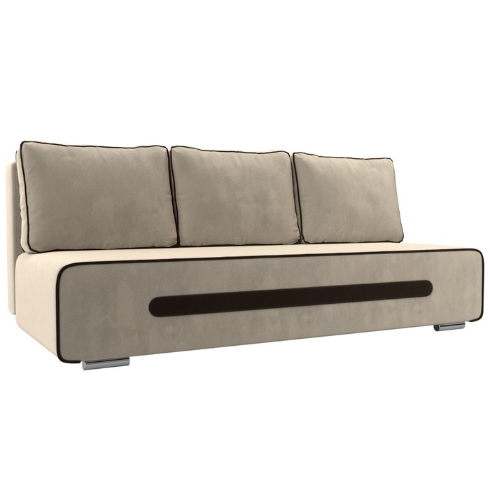 Прямой диван «Приам», механизм еврокнижка, микровельвет, цвет бежевый прямой диван беккер механизм еврокнижка микровельвет цвет бежевый
