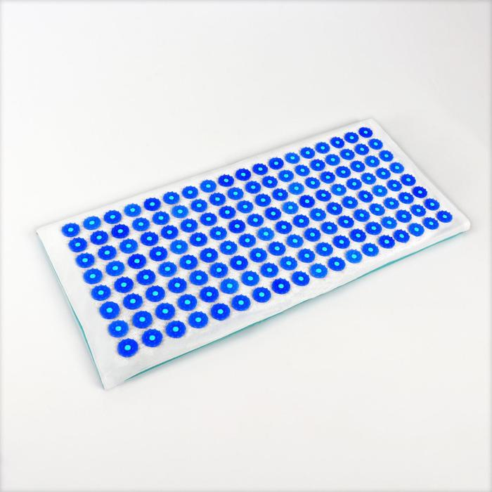 Иппликатор - коврик, мягкий, 26 × 56 см, 144 модуля, цвет белый/синий