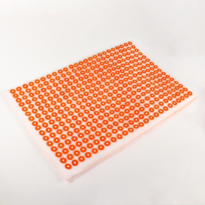 Иппликатор - коврик, мягкий, 50 × 75 см, 384 модуля, цвет белый/оранжевый