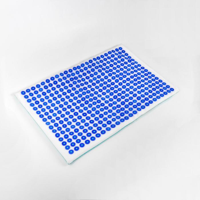 Иппликатор - коврик, мягкий, 50 × 75 см, 384 модуля, цвет белый/синий