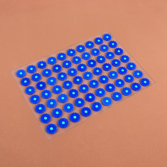 Аппликатор - коврик, 23 × 32 см, 70 модулей, цвет синий/белый