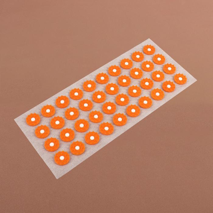 фото Аппликатор - коврик, 14 × 32 см, 40 модулей, цвет оранжевый/белый элтиз