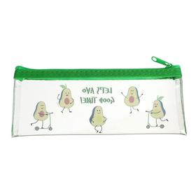 Пенал мягкий 1 отделение, плоский, 75 х 195 мм, прозрачный, Avocado life