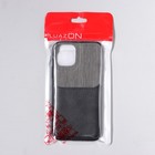 Чехол LuazON для iPhone 11 Pro, с отсеком под карты, текстиль+кожзам, черный - Фото 6