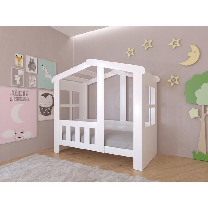 Детская кровать-чердак «Астра домик», без ящика, цвет белый / цвет белый 23351