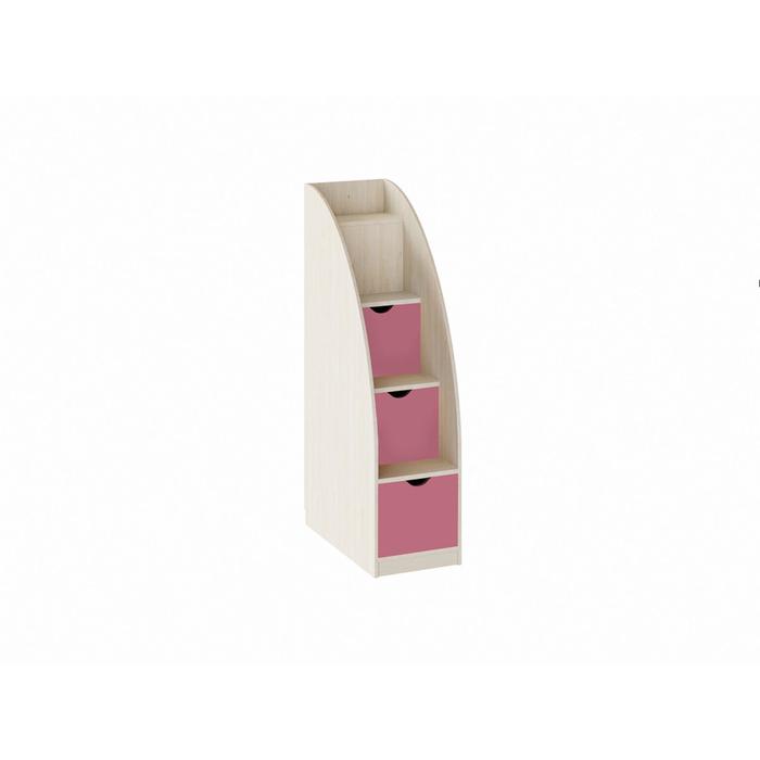 Лестница-комод, цвет дуб молочный / розовый лестница комод цвет дуб молочный салатовый