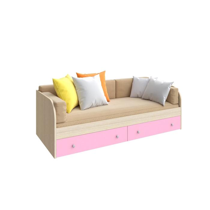 Детская одноярусная кровать «Астра», цвет дуб молочный / розовый симба кровать одноярусная 1942 660 840