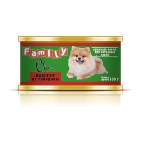 

Консервы CLAN FAMILY для собак, паштет из говядины, 100 г