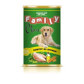 

Консервы CLAN FAMILY для собак, паштет из курицы, 415 г