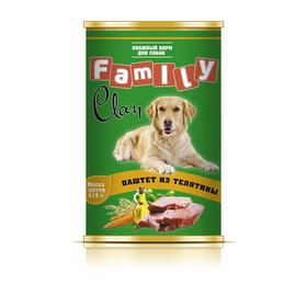 

Консервы CLAN FAMILY для собак, паштет из телятины, 415 г