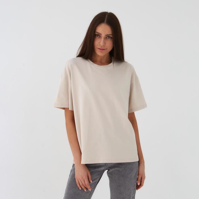 фото Футболка женская mist basic, l-xl, бежевый