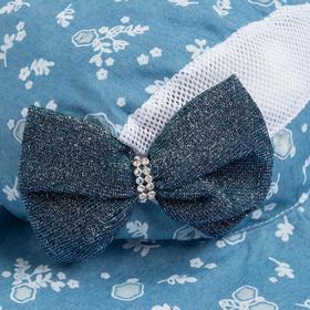 

Панама для девочки, цвет голубой/цветочки, размер 53-56 см (6-10 лет)