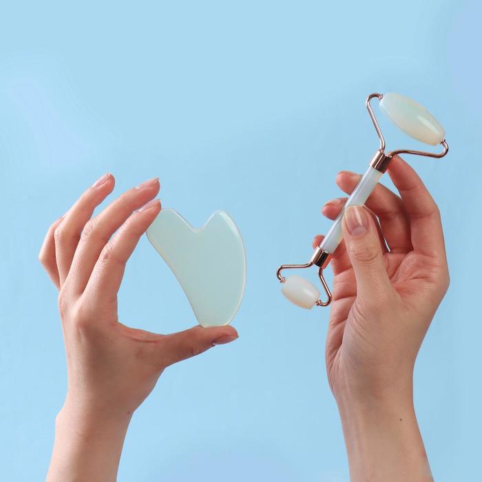 Набор массажёров для лица и зоны декольте 2 предмета цвет белый 70300₽