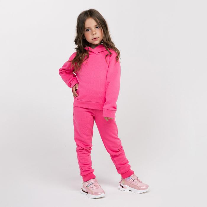Спортивный костюм для девочки, цвет тёмно-розовый, рост 98 см