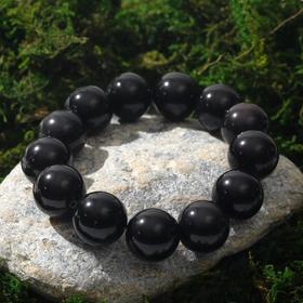 

Браслет шар №14 "Обсидиан" ,19см