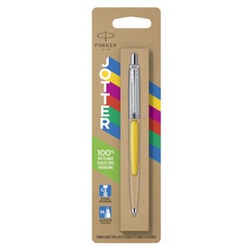 Ручка шариковая Parker Jotter Color М, корпус пластиковый, жёлтый, синие чернила, блистер Ош
