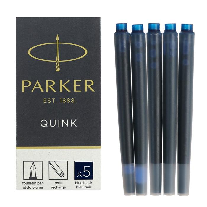 Набор картриджей для перьевой ручки Parker Cartridge Quink Z11, 5 штук, тёмно-синие чернила (1950385)