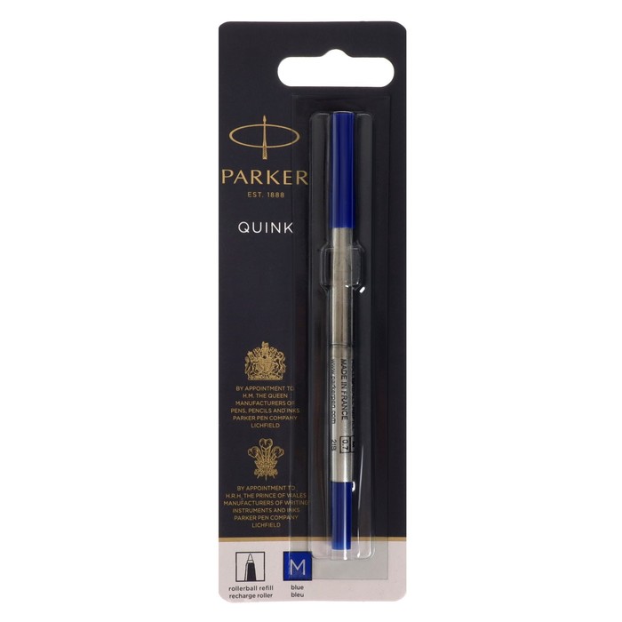 Стержень для ручки-роллера Parker Quink RB Z01, металлический, 116мм, 0,7 мм, синие чернила