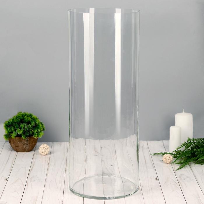Ваза Трубка 200 d=20см, h=50 см, V=13,8л (толщина стекла 3,8мм) 2298 прозрачная ваза вурм d 11 5см 25х15 v 3 7л толщина стекла 5 5мм 1881 прозрачная