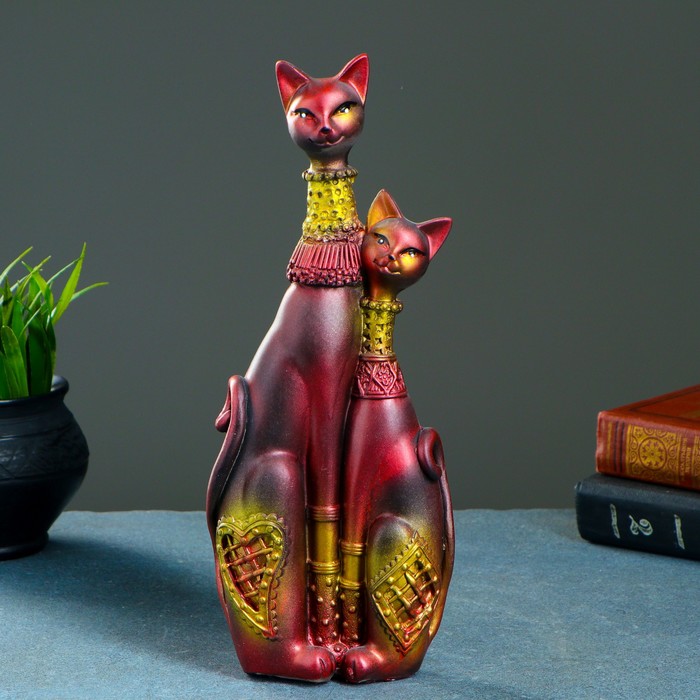 Сувенир "Кошечки Сладкая парочка" черные с медью