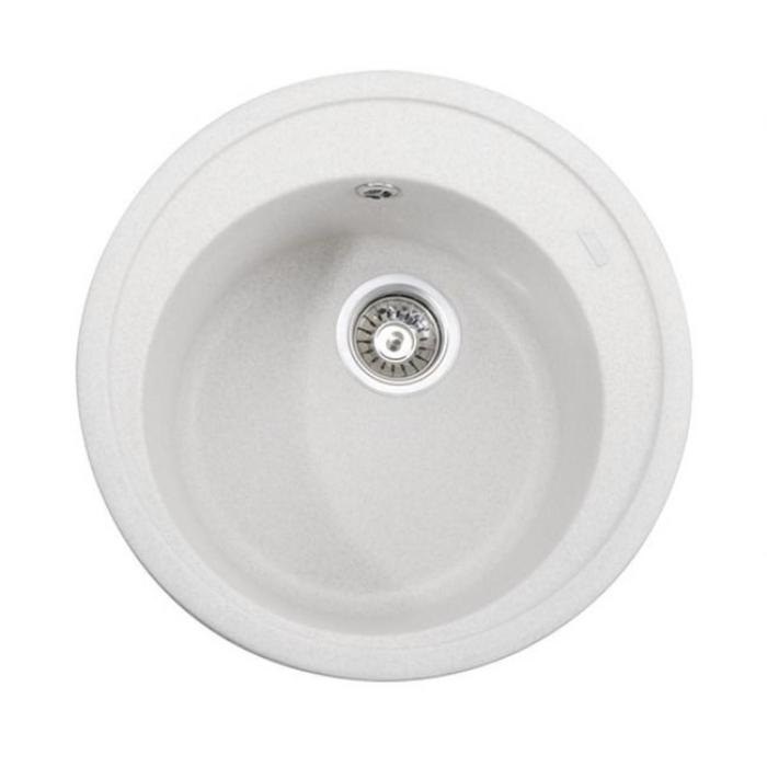 Мойка кухонная из камня KAISER KGM-510-W врезная круглая 550х550х270 мм цвет белый 8210₽