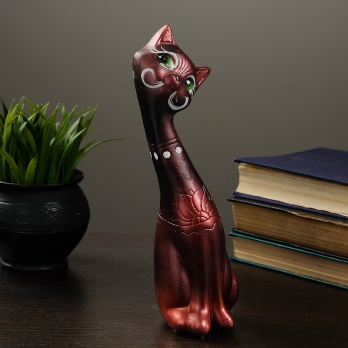 Сувенир "Кошка девочка" черная с медью