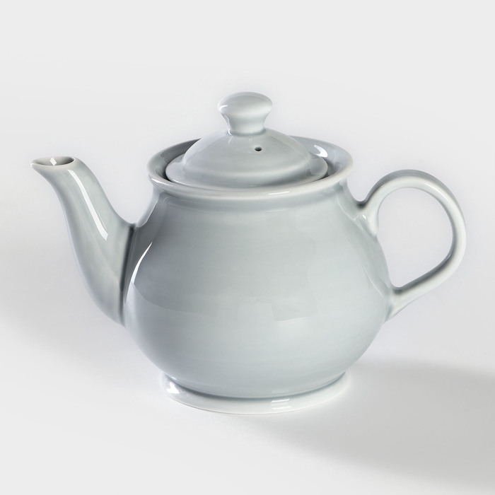 Чайник фарфоровый «Акварель», 400 мл, цвет светло-серый