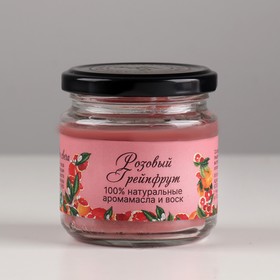 

Натуральная эко свеча из пальмового воска, "Розовый грейпфрут", розовая, 7х7,5 см, 14 ч