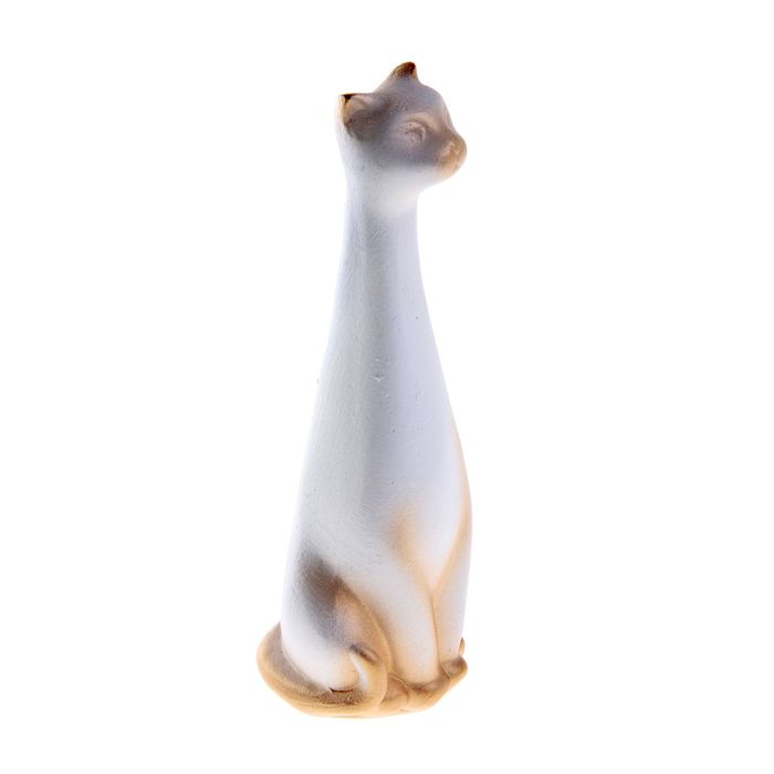 Сувенир "Котик" белый с золотом
