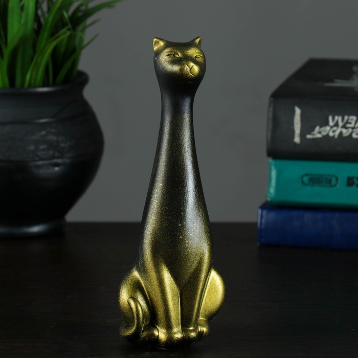 Сувенир "Котик" черная с золотом