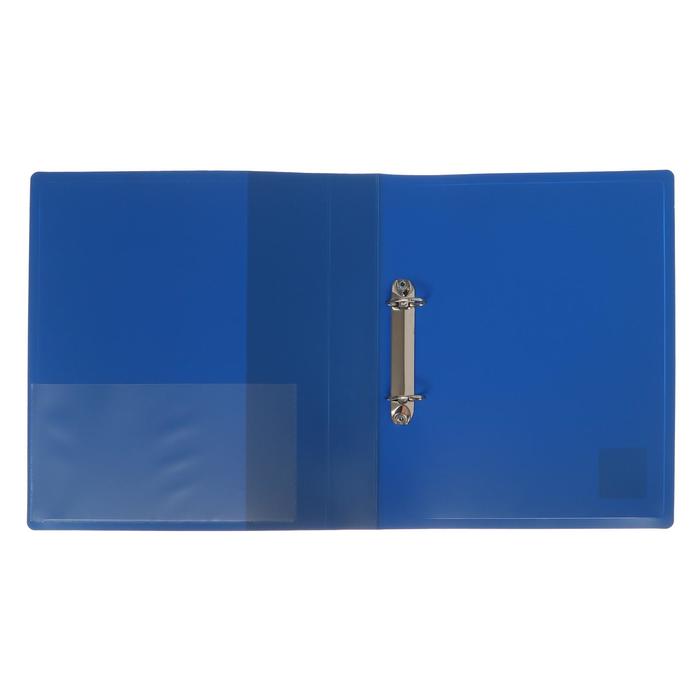 Папка на 2 кольцах А4 Calligrata, 40мм, 700мкм, карман на торце, синяя