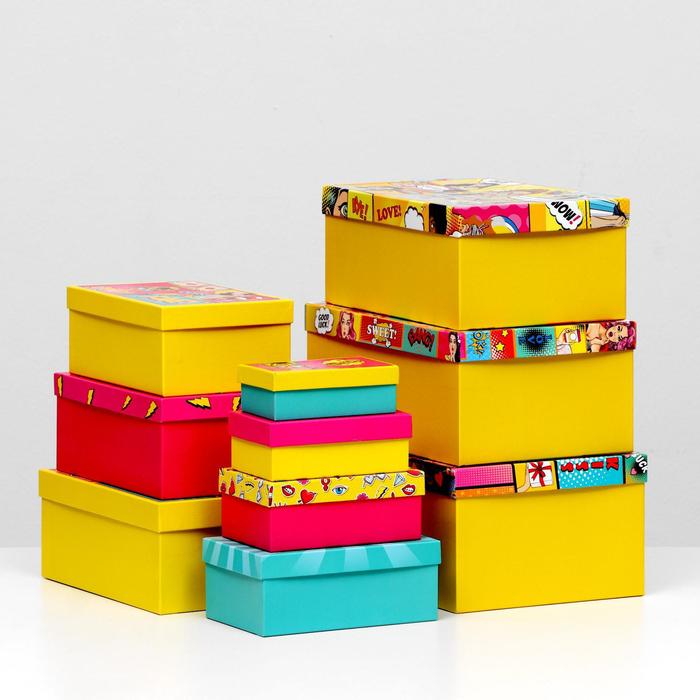 

Набор коробок 10 в 1 Pop-art, 30,5 х 20 х 13 - 12 х 6,5 х 4 см