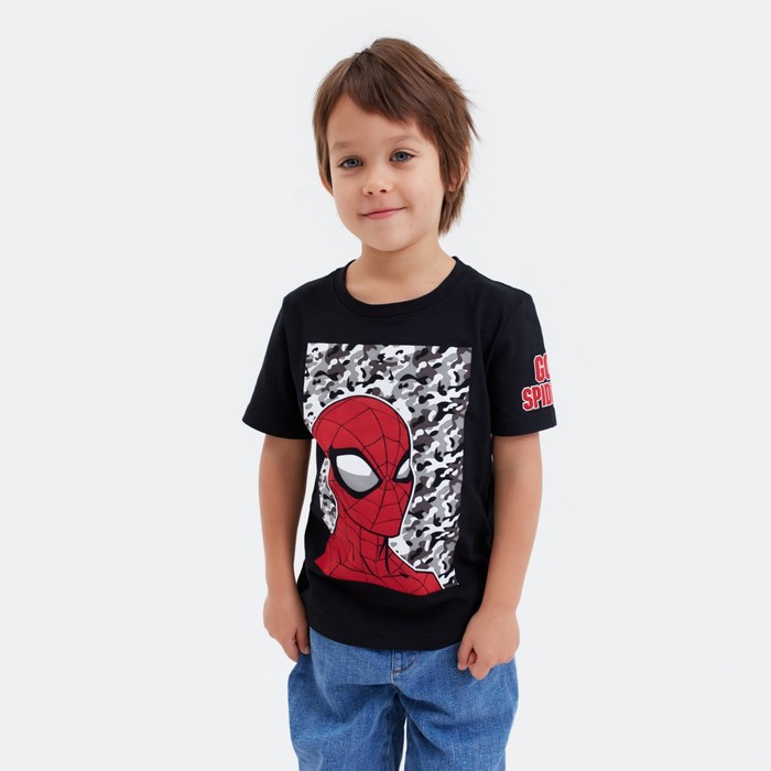 Футболка детская «Человек-Паук» рост 98-104, чёрный футболка детская marvel человек паук рост 98 104 30 цвет красный чёрный