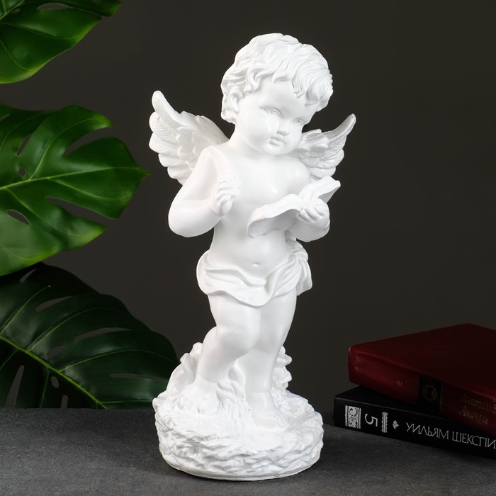 Фигура Ангел с книгой белый 16х16х34см