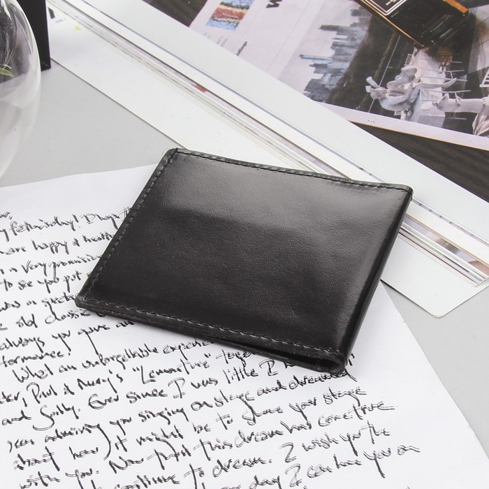 Портмоне, 1 отдел, отдел для карт, чёрный глянцевый