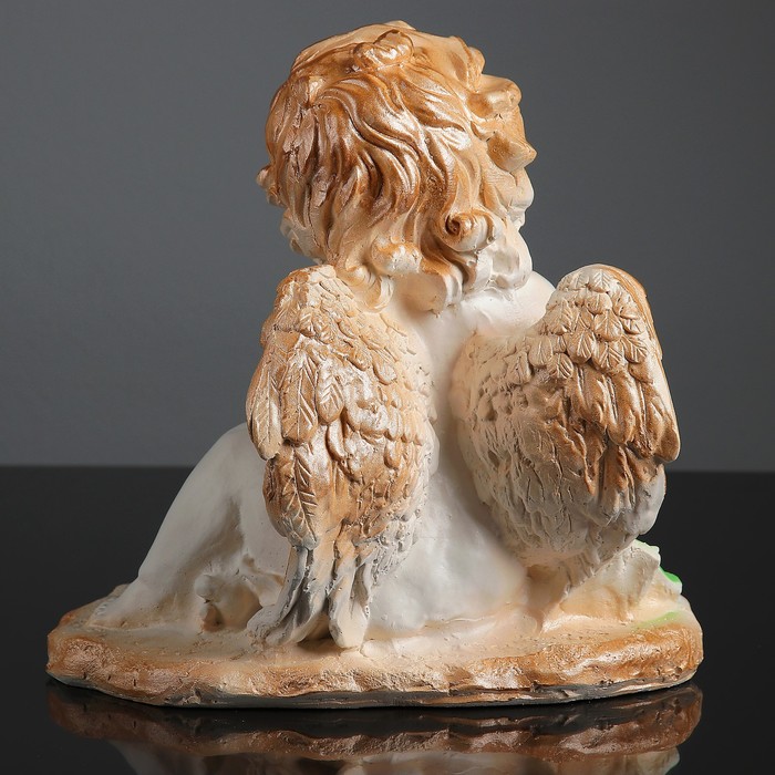 Статуэтка «Ангел на полянке» бело-золотая, МИКС, 17 × 26 × 27 см